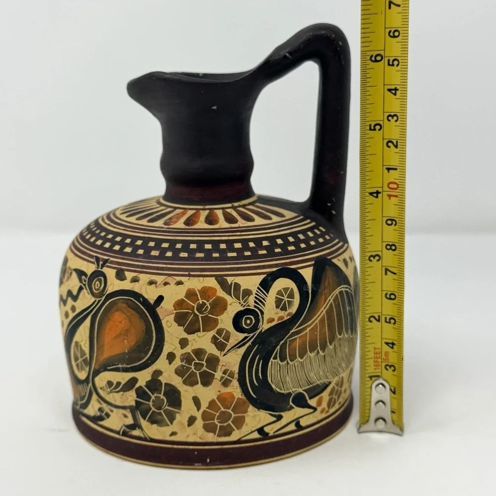 Vtg Greek Corinthian‎ Period 550 BC Oinochoe Jug Reproduction Owl Panther